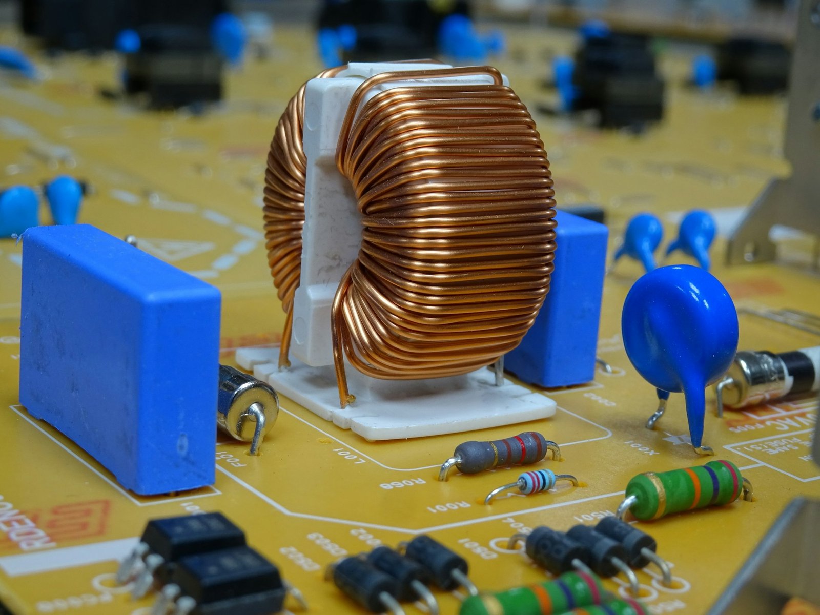 Close-up of electronic circuit board components powering modern AI network optimization