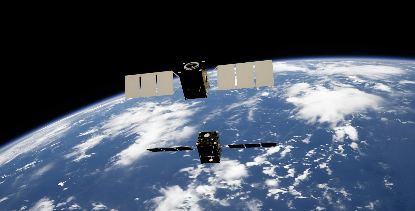 Satellites orbiting above Earth, the network behind satellite to phone service